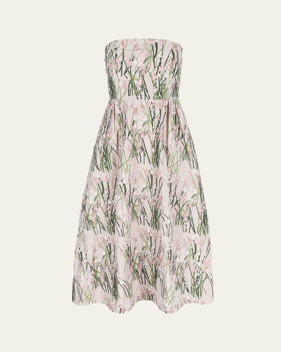 Strapless Dette Embroidered Midi Dress
